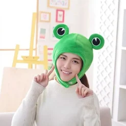 Söt plysch groda hatt halsduk mössa festkläder cosplay kostym> Huvudbonader
