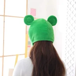 Söt plysch groda hatt halsduk mössa festkläder cosplay kostym><noscript><img width=