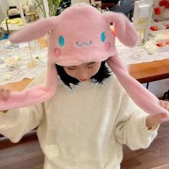 Söt Sanrio-hatt Cinnamoroll Tillbehör Kawaii Håll Varmt Tjock Plush Öronmössa Öron Rörliga Anime Mjuka Leksaker För Flickor Present (03)><noscript><img width=