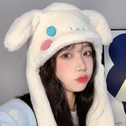 Söt Sanrio-hatt Cinnamoroll Tillbehör Kawaii Håll Varmt Lagringshatt Öron Rörliga Anime Mjuka Leksaker för Flickor Present - Perfekt 4><noscript><img width=