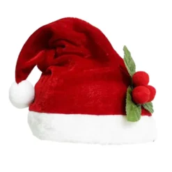 Söt Santa-hatt i sammetsplysch för vuxna> Huvudbonader