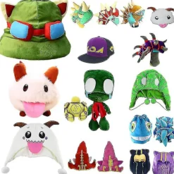 Söt Spel League Of Legends Pual Rammus Teemo Lol Begränsad Poro Plysch Rolig Hatt Födelsedagspresent Säker och Toppkvalitet> Huvudbonader