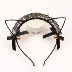 Söt Spets Kattöron Mask Cosplay Hårband Dam A> Huvudbonader