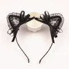 Söt Spets Kattöron Mask Cosplay Hårband Lady B> Huvudbonader