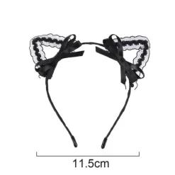 Söt Spets Kattöron Mask Cosplay Hårband Lady B><noscript><img width=