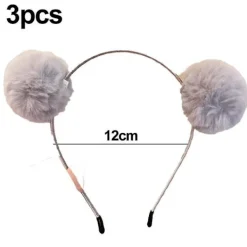 Söta Pandaöronpannband Fluffig Pom Pom Hårband Hårbåge Hårbåge Festliga Cosplay Party Kostym> Huvudbonader