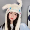 Söta Sanrio Hatt Tillbehör Kawaii Håll Värmen Förtjockad Mössa Öron Rör Sig Anime Mjuka Leksaker Flicka Present> Huvudbonader
