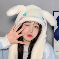 Söta Sanrio Hatt Tillbehör Kawaii Håll Värmen Förtjockad Mössa Öron Rör Sig Anime Mjuka Leksaker Flicka Present><noscript><img width=