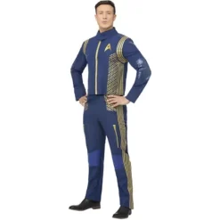 Star Trek: Discovery Herr Kommando Uniform Kostym Set L Blå/Guld L> Dräkter