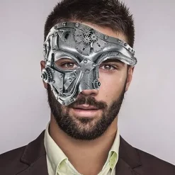 Steampunk Metal Cyborg Venetiansk Mask, Maskeradmask för Halloween Kostymfest/Phantom of the Opera/Mardi Gras Bal> Masker
