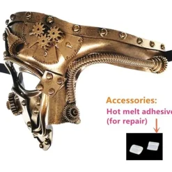 Steampunk Metal Cyborg Venetiansk Mask, Maskeradmask för Halloween Kostymfest/Phantom Of The Opera/Mardi Gras Bal><noscript><img width=