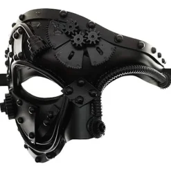 Steampunk Metall Cyborg Venetiansk Mask, Maskeradmask för Halloweenfest/Operans Fantom/Mardi Gras-bal> Masker