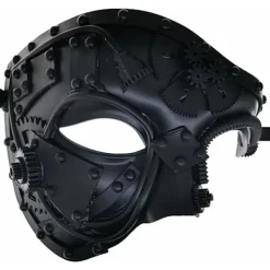 Steampunk Metall Cyborg Venetiansk Mask, Maskeradmask för Halloweenfest/Operans Fantom/Mardi Gras-bal><noscript><img width=