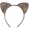 Steampunk-Hårband med Kattungeöron och Växeldekor Retro Halloween Jul> Huvudbonader