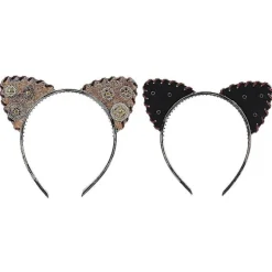 Steampunk-Hårband med Kattungeöron och Växeldekor Retro Halloween Jul><noscript><img width=