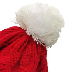 Stickad tomteluva i ull för vinter, varm virkad julmössa><noscript><img width=