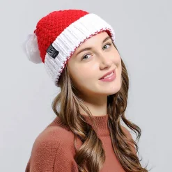 Stickad ullmössa Julmössa för män och kvinnor> Huvudbonader