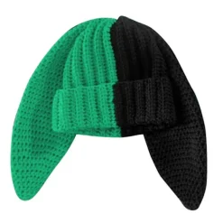 Stickade Kaninmössor Huvudbonad Fotorekvisita DIY Handgjorda Huvudbonader Fotorekvisita Tillbehör Långa Öron Kanintema mörkgrön> Huvudbonader