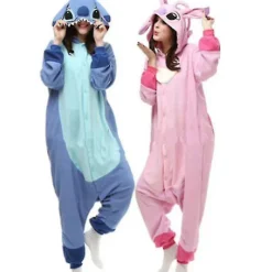 Stitch Pyjamas Anime Cartoon Sovkläder Outfit Jumpsuit_y XL> Dräkter