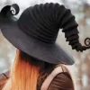 Stor Rynkad Häxhatt för Kreativa, Vinklad Häxhatt för Cosplayfest på Halloween> Huvudbonader
