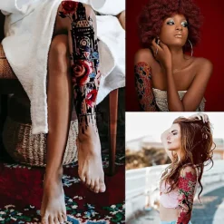 Stora Blommiga Tatueringar för Kvinnor Tillfälliga Tatueringar Ärm Vattentät Långvarig Realistisk Falska Tatueringar Ärm Tatueringar Kroppskonst Arm Tatuering Dekaler fo | Fyndiq><noscript><img width=