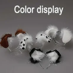 Stora Hundvalpsöron Hårband Hårbygel Handgjord Halloween Kostym Party Huvudbonad Hårband Accessoarer-yvan><noscript><img width=