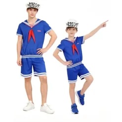 Stranger Things-serie cosplaydräkt, film- och anime-stil, glassbutiksbiträde manlig rollspelsdräkt. XXL><noscript><img width=