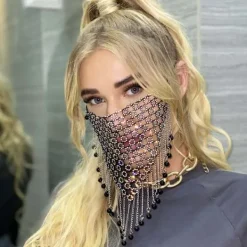 Strass tofs patchwork smyckesmask Y1254 Gåva till kvinnor, fru, flickvän> Masker