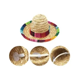Stråhatt pannband partyhatt 16CM karnevalshatt> Huvudbonader