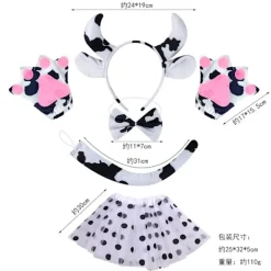 Sött pannband med ko-tema, huvudbonad, utklädningspannband, fotorekvisita B> Huvudbonader