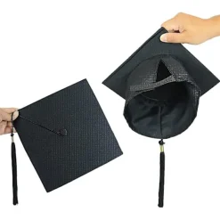 Studentmössa, examenmössa, universitetsexamenmössa med hängande tofsar, för examenceremonin, passar för gymnasiet><noscript><img width=