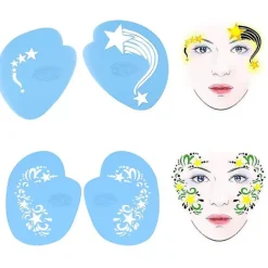 7styles/set Återanvändbar ansiktsmålningsschablon Kroppsmålning Mall Blomma Fjäril Ansiktsdesign><noscript><img width=