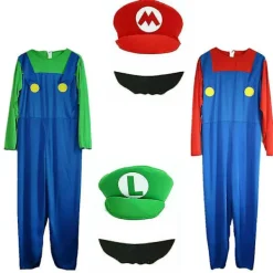 Super Mario Bros. Fancy Dress för vuxna män Kostym Cosplay Kostym L><noscript><img width=