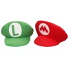 Super Mario Bros. Luigi Cartoon Cosplay Hatt Klassisk Leksak Anime Figur Halloween Roliga Kläder Unisex Barn Vuxen Hatt Röd och Grön> Huvudbonader