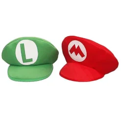 Super Mario Bros Luigi Cartoon Cosplay Hatt Klassiska leksaker Anime Figur Halloween Roliga Kläder Unisex Barn Vuxen Cap Festpresenter W> Huvudbonader