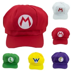 Super Mario Bros Luigi Wario Waluigi Hatt Mössa Maskerad Anime Cosplay Kostym Party Vuxen Kreativa Gåvor-FY> Huvudbonader