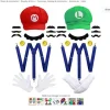 Super Mario Bros., Mario och Luigi, Hatt, Mössa, Mustasch, Handskar, Knappar, Hängslen - Cosplay-dräkt [GPA]> Tillbehör