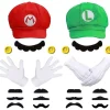 unbranded Super Mario Bros Mario Och Luigi Hattar Mössor Mustascher Handskar Knappar Cosplay Kostym> Tillbehör