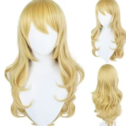 FMYSJ Super Mario Prinsessa Peach Blond Långt Hår Peruk Halloween Party Cosplay Peruk (FMY)> Peruker