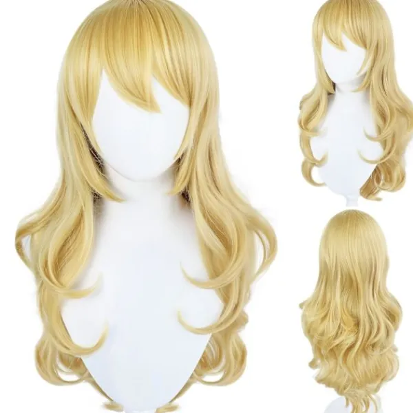 FMYSJ Super Mario Prinsessa Peach Blond Långt Hår Peruk Halloween Party Cosplay Peruk (FMY)> Peruker