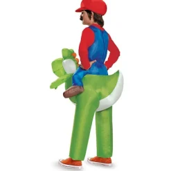 Super Mario Uppblåsbar Kostym, Mario Rider På Yoshi Barn One Size_tfrf 1> Dräkter