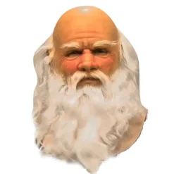 Super Mjuk Jultomtemask med Peruk och Skägg - Rolig Kostym för Jul, Halloween och Karnevalfester> Masker