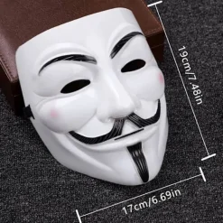 Het rea Supererbjudande till lågt pris! V för Vendetta-mask, Anonymous Guy Fawkes Halloween-mask - Hackermask-Glad> Masker