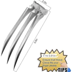 Superhjälte Wolverine-klor för vuxna - Set med 2 silverfärgade vargklor för Halloween Cosplay Rekvisita Kostymtillbehör (FMY)> Tillbehör