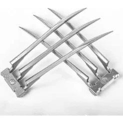 Superhjälte Wolverine-klor för vuxna - Set med 2 silverfärgade vargklor för Halloween Cosplay Rekvisita Kostymtillbehör (FMY)><noscript><img width=