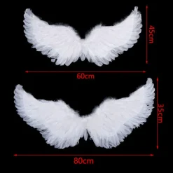 Jettbuying Svalaform Vita ängelfjädervingar med resårband för 1(60*45cm)> Tillbehör