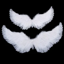 Jettbuying Svalaform Vita ängelfjädervingar med resårband för 1(60*45cm)><noscript><img width=