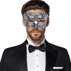 Svart antik grekisk spartan krigare romersk maskeradmask män venetiansk mask bröllop balmask Mardi Gras mask bröllop balmask burlesk balfest> Masker