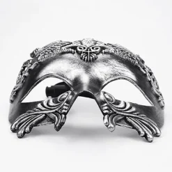 Svart antik grekisk spartan krigare romersk maskeradmask män venetiansk mask bröllop balmask Mardi Gras mask bröllop balmask burlesk balfest><noscript><img width=