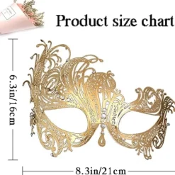 Svart Fenix Venetians Mask, Metall Mask Maskerad Par Mask> Masker